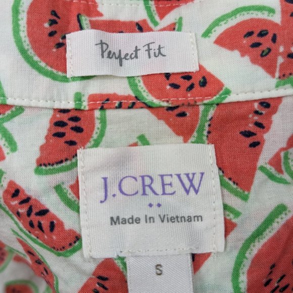 J Crew Perfect Fit Watermelon Print Shirt button down small - Picture 4 of 5